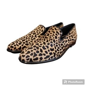Banana Republic Women's Calf Hair Leopard Loafers Size 7